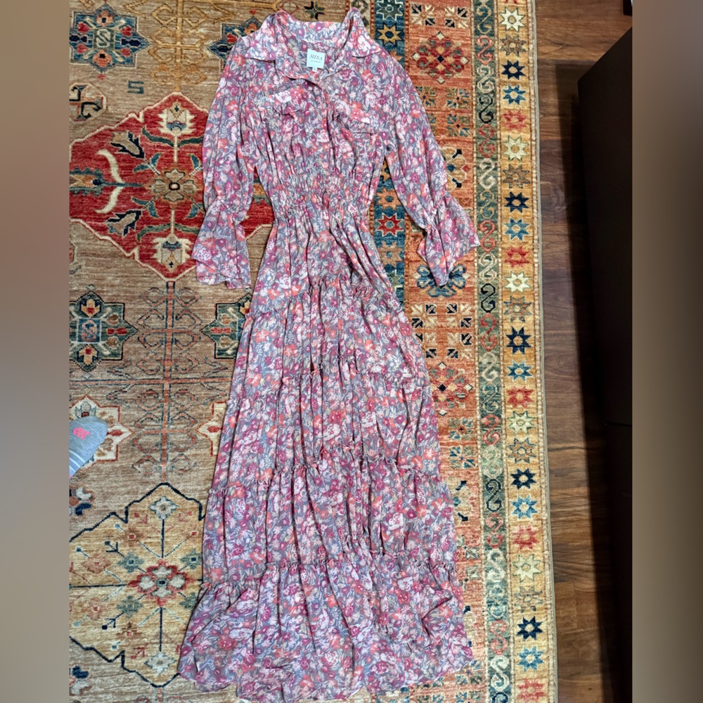 Misa Floral Pink Maxi Dress